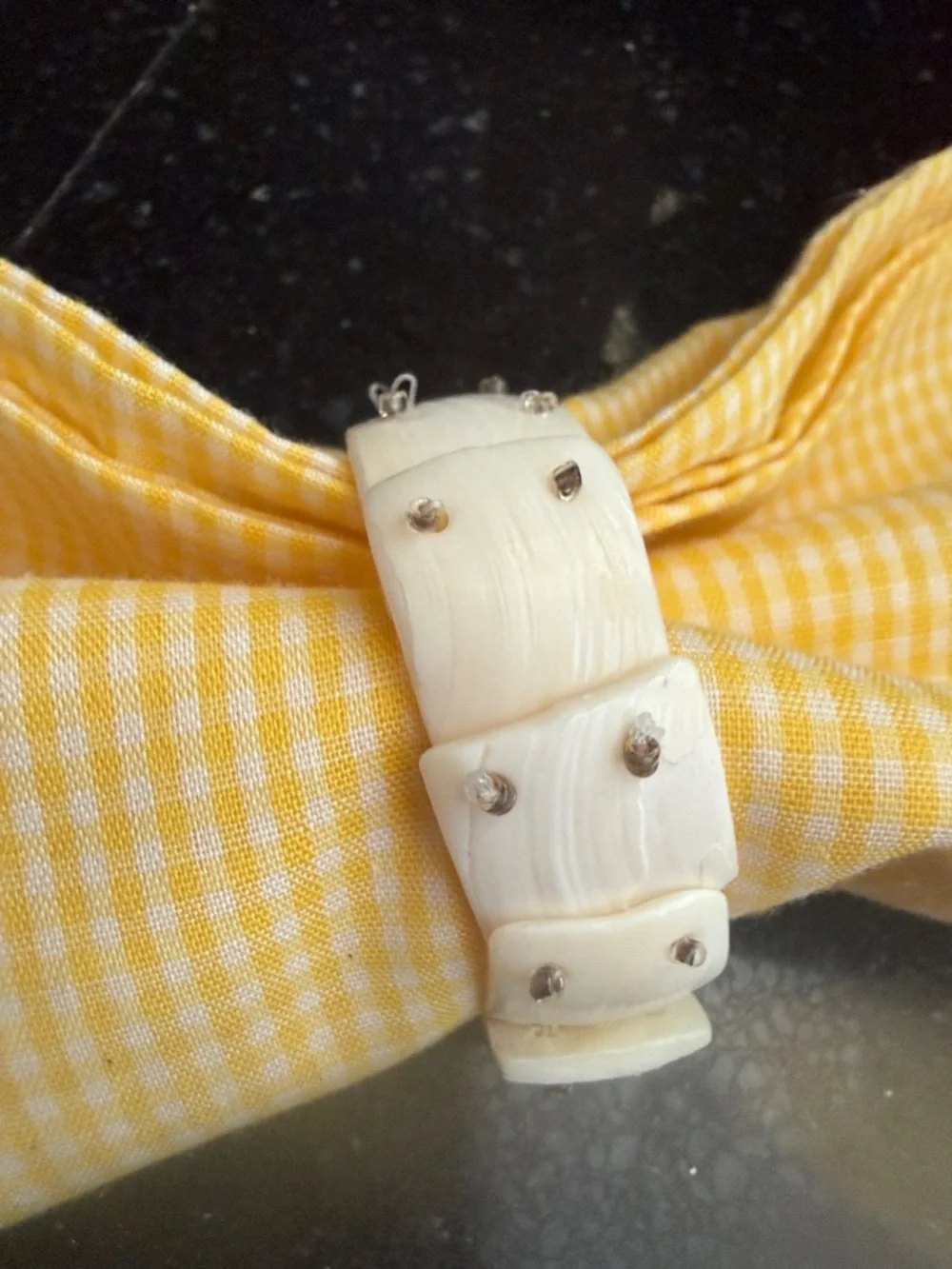 Vintage Ivory Shell MOP napkin rings set of 4